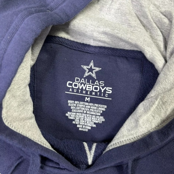 Dallas Cowboys Hoodie Men's Medium Authentic Navy NFL Football - Picture 4 of 9